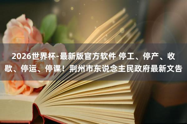 2026世界杯-最新版官方软件 停工、停产、收歇、停运、停课！荆州市东说念主民政府最新文告