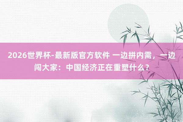 2026世界杯-最新版官方软件 一边拼内需，一边闯大家：中国经济正在重塑什么？