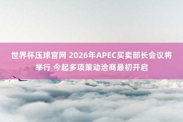 世界杯压球官网 2026年APEC买卖部长会议将举行 今起多项策动洽商最初开启