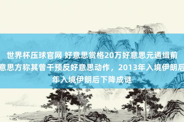 世界杯压球官网 好意思赏格20万好意思元通缉前特工，好意思方称其曾干预反好意思动作，2013年入境伊朗后下降成谜