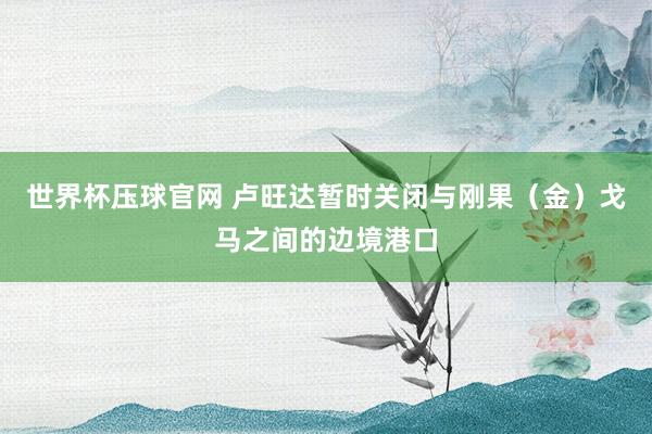世界杯压球官网 卢旺达暂时关闭与刚果（金）戈马之间的边境港口