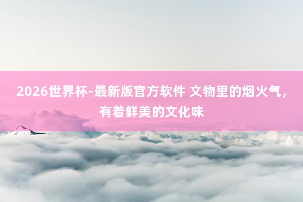 2026世界杯-最新版官方软件 文物里的烟火气，有着鲜美的文化味