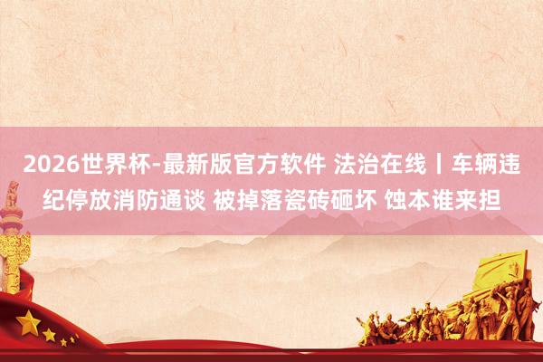 2026世界杯-最新版官方软件 法治在线丨车辆违纪停放消防通谈 被掉落瓷砖砸坏 蚀本谁来担