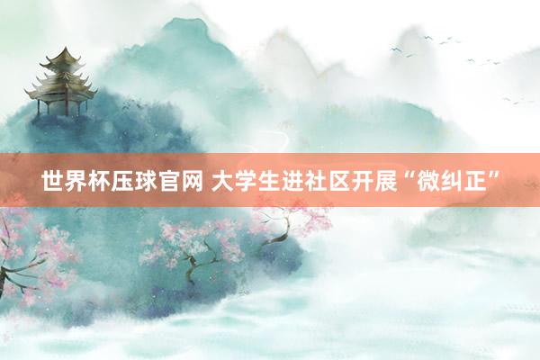 世界杯压球官网 大学生进社区开展“微纠正”