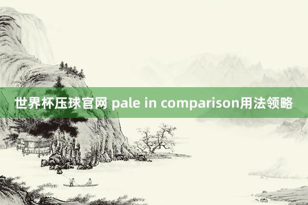 世界杯压球官网 pale in comparison用法领略