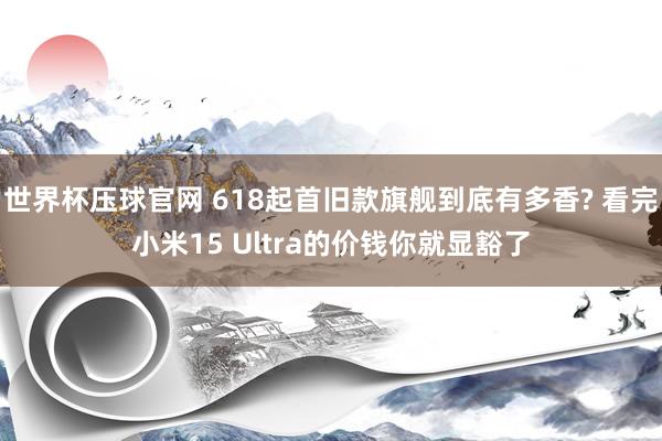 世界杯压球官网 618起首旧款旗舰到底有多香? 看完小米15 Ultra的价钱你就显豁了