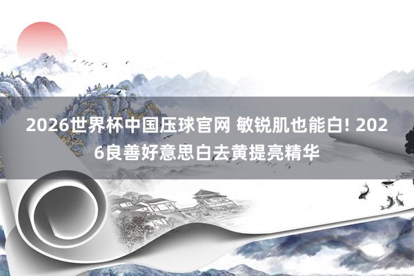 2026世界杯中国压球官网 敏锐肌也能白! 2026良善好意思白去黄提亮精华