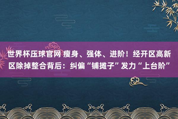 世界杯压球官网 瘦身、强体、进阶！经开区高新区除掉整合背后：纠偏“铺摊子”发力“上台阶”