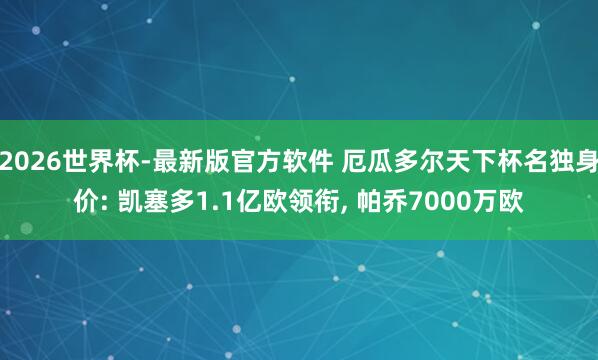 2026世界杯-最新版官方软件 厄瓜多尔天下杯名独身价: 凯塞多1.1亿欧领衔， 帕乔7000万欧