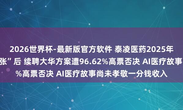 2026世界杯-最新版官方软件 泰凌医药2025年报被出具“不发表主张”后 续聘大华方案遭96.62%高票否决 AI医疗故事尚未孝敬一分钱收入