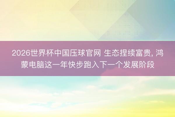 2026世界杯中国压球官网 生态捏续富贵， 鸿蒙电脑这一年快步跑入下一个发展阶段