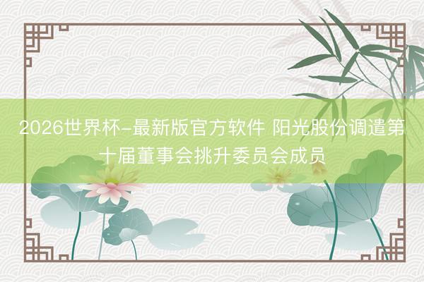 2026世界杯-最新版官方软件 阳光股份调遣第十届董事会挑升委员会成员