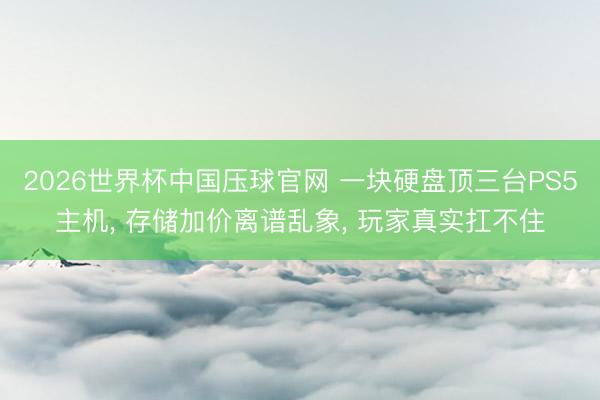 2026世界杯中国压球官网 一块硬盘顶三台PS5主机, 存储加价离谱乱象, 玩家真实扛不住