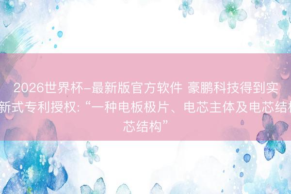 2026世界杯-最新版官方软件 豪鹏科技得到实用新式专利授权: “一种电板极片、电芯主体及电芯结构”